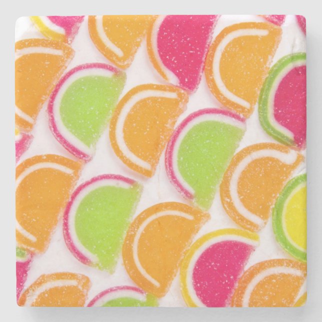 Colourful Different Jelly Candy Stone Coaster (Front)
