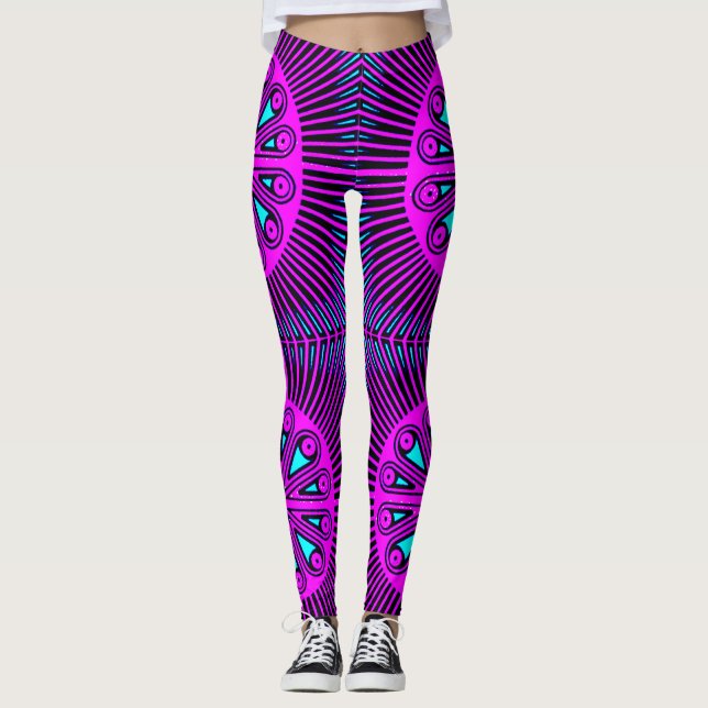 Colourful Digital 3D Design Leggings – Perfect Fit (Front)