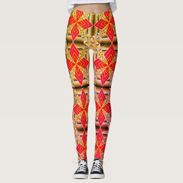 Colourful Digital 3D Design Leggings – Perfect Fit (Front)