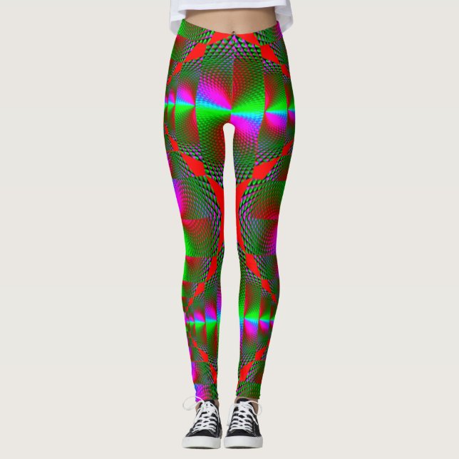 Colourful Digital 3D Design Leggings – Perfect Fit (Front)