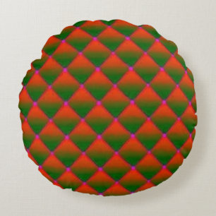 Colourful Digital 3D Design Round Throw Pillow (16
