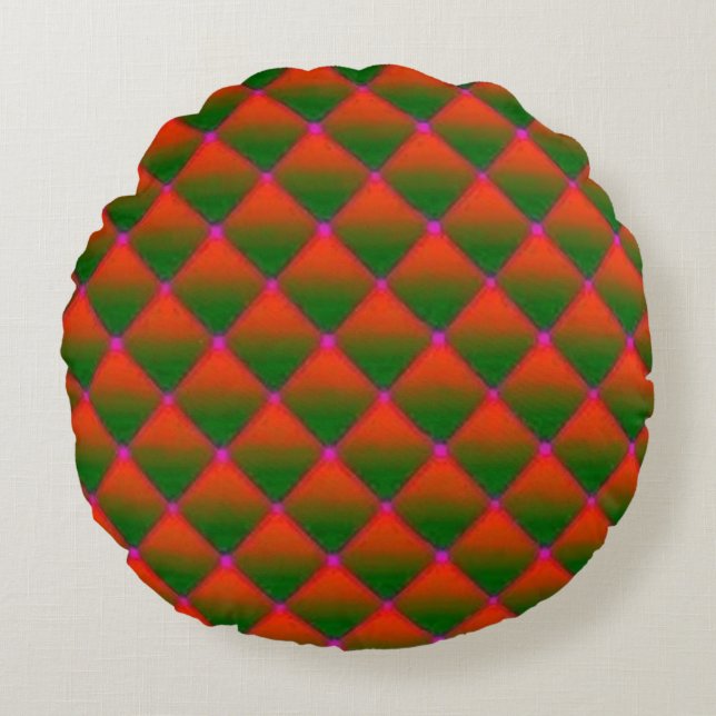 Colourful Digital 3D Design Round Throw Pillow (16 (Front)