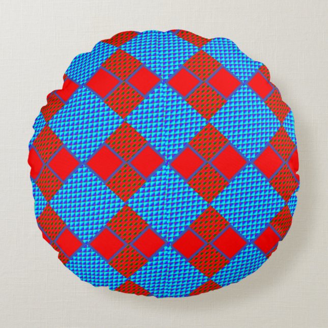 Colourful Digital 3D Design Round Throw Pillow (16 (Front)