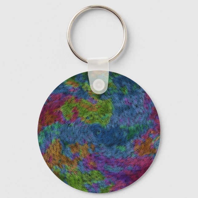 Colourful Digital Abstract Key Ring (Front)