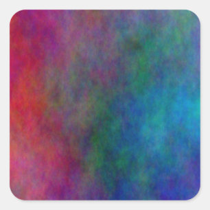 Colourful digital abstract square sticker
