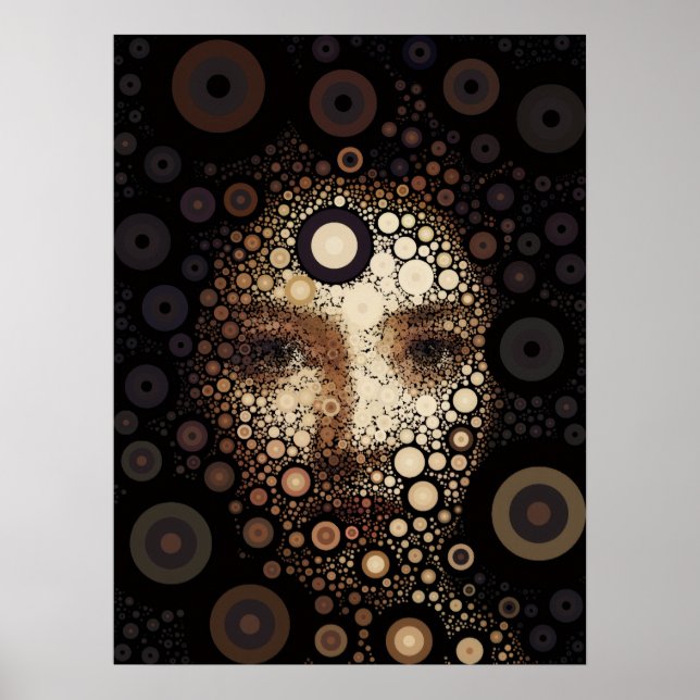 Colourful Digital Abstract Woman Portrait Decor (Front)