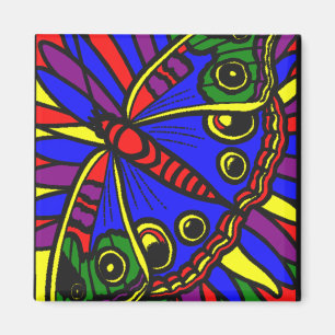 Colourful Digital Art Butterfly Magnet