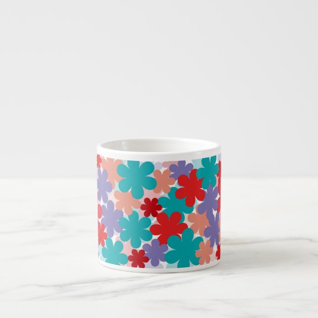 Colourful Digital Art Flower  Espresso Cup (Front)