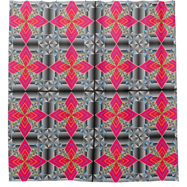 Colourful Digital Design Shower Curtain – Perfect  (Front)