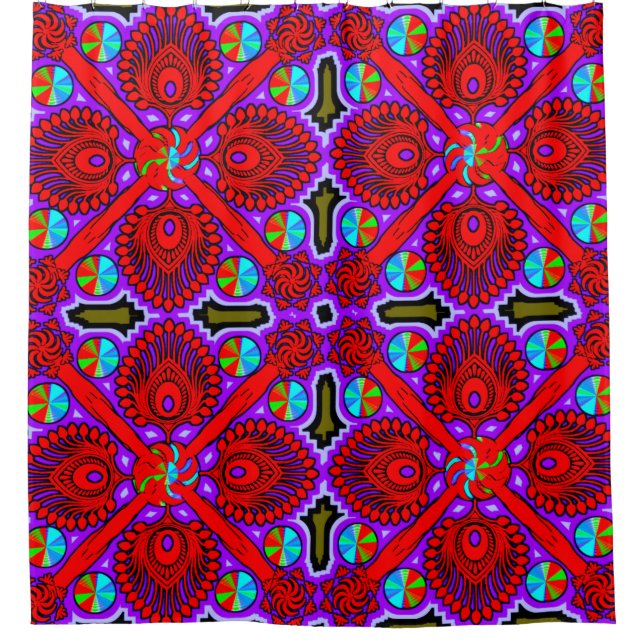 Colourful Digital Design Shower Curtain – Perfect  (Front)