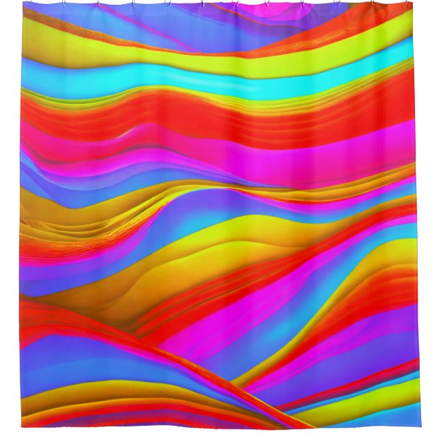 Colourful Digital Design Shower Curtain – Vibrant  (Front)