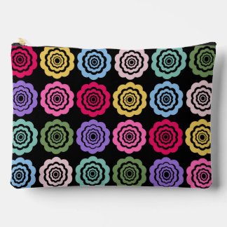 Colourful Digital Flower Pattern Large Accessory Pouch