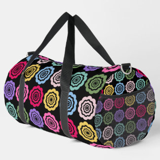 Colourful Digital Flower Pattern Large Duffle Bag