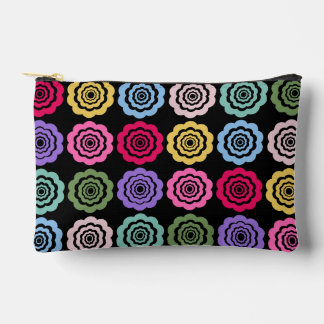 Colourful Digital Flower Pattern Small Accessory Pouch