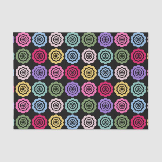 Colourful Digital Flower Pattern Tissue Paper (Front)