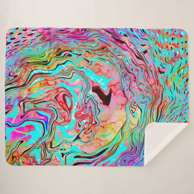 Colourful Digital Fluid Art  Sherpa Blanket (Front (Horizontal))