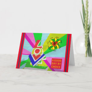 Colourful Digital Graphic Love Illustration  Card