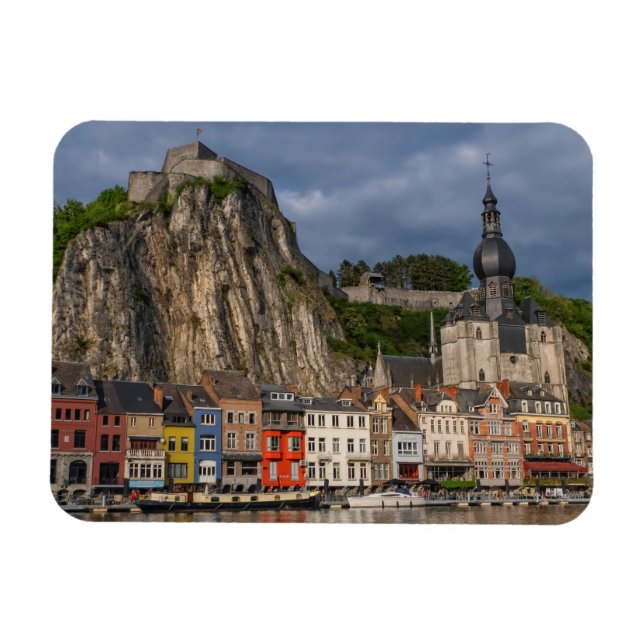 Colourful Dinant town view by sunset, Belgium Magnet (Horizontal)