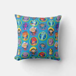 Colourful Dino Ranch Pattern Cushion