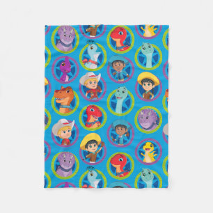 Colourful Dino Ranch Pattern Fleece Blanket
