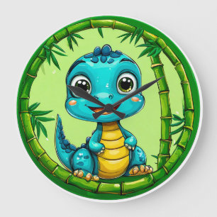 Colourful Dino Timepiece Playful Dinosaur Gift Large Clock
