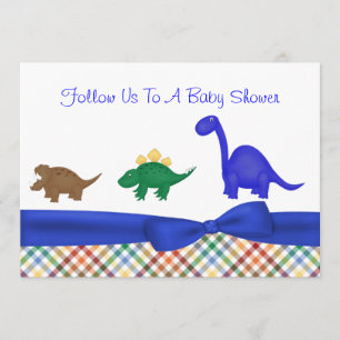 Colourful Dinosaur Baby Shower Invitation