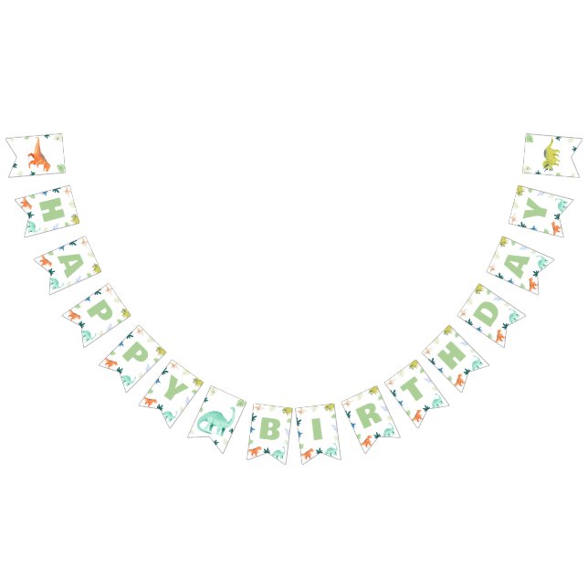 Colourful Dinosaur Birthday Bunting Dino Party (All)