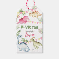 Colourful dinosaur birthday party thank you