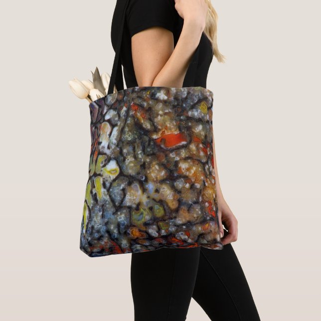 Colourful Dinosaur Bone Tote Bag (Close Up)
