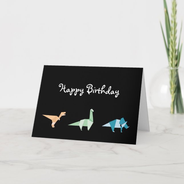 Colourful Dinosaur Kids Happy Birthday Card (Front)
