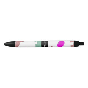 Colourful Dinosaur Pattern Black Ink Pen