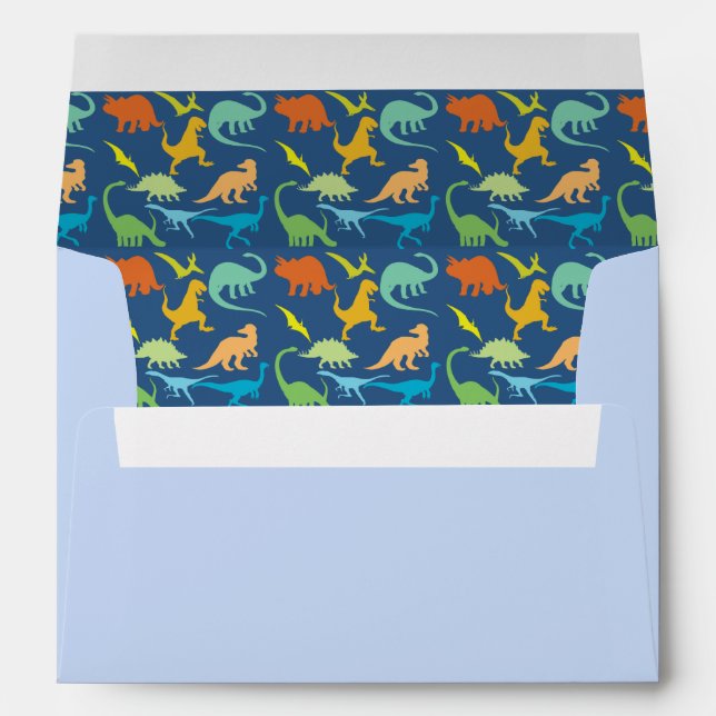 Colourful Dinosaur Pattern Envelope (Back (Bottom))