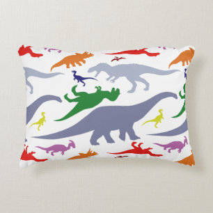 Colourful Dinosaur Pattern (Light) Decorative Cushion
