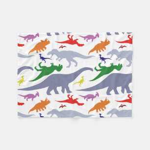 Colourful Dinosaur Pattern (Light) Fleece Blanket