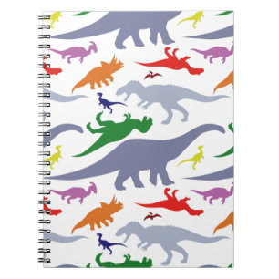 Colourful Dinosaur Pattern (Light) Notebook