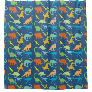Colourful Dinosaur Pattern Shower Curtain