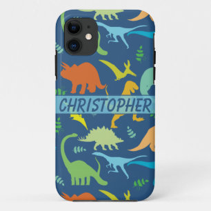 Colourful Dinosaur Pattern to Personalise iPhone 11 Case