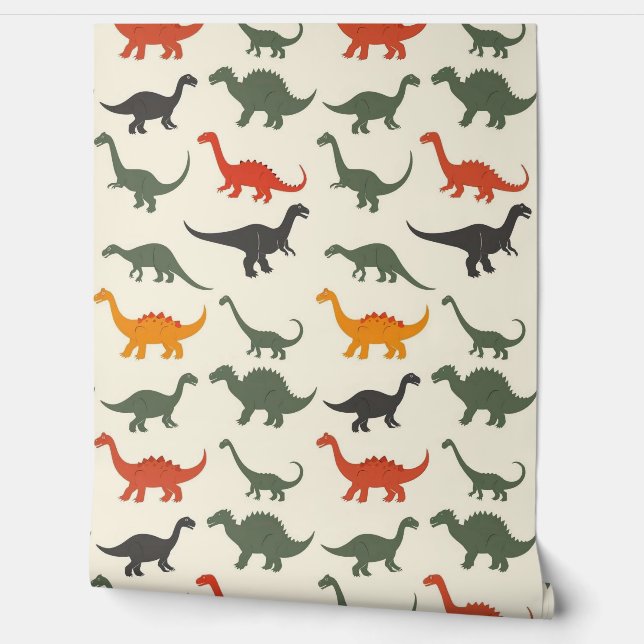 Colourful Dinosaur Pattern  Wallpaper (Unrolling)