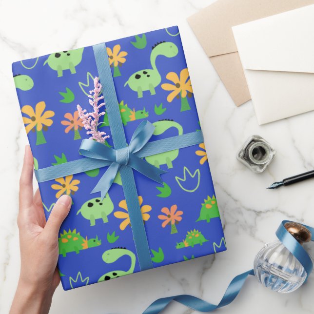 Colourful Dinosaur Pattern  Wrapping Paper (Gifting)