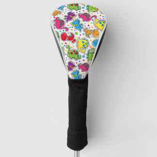 Colourful Dinosaur Seamless Pattern, Dinosaur Seam Golf Head Cover