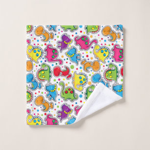 Colourful Dinosaur Seamless Pattern, Dinosaur Seam Wash Cloth