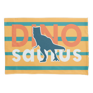 Colourful dinosaur T-rex cartoon boys nursery Pillowcase