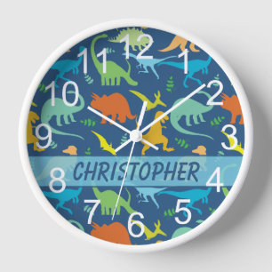 Colourful Dinosaur to Personalise Clock