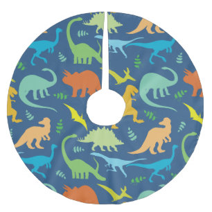 Colourful Dinosaurs Brushed Polyester Tree Skirt