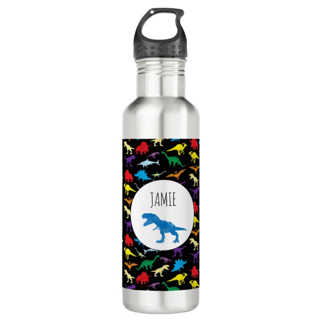 Colourful Dinosaurs Kids Pattern 710 Ml Water Bottle (Front)
