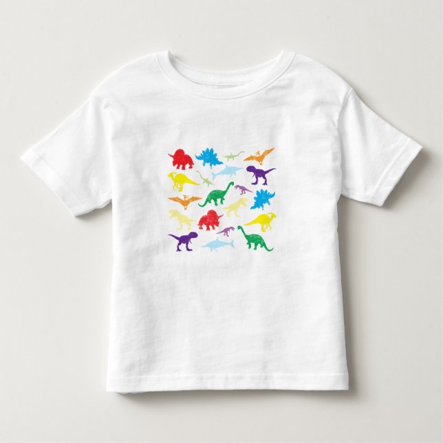Colourful Dinosaurs Kids Pattern Toddler T-Shirt (Front)