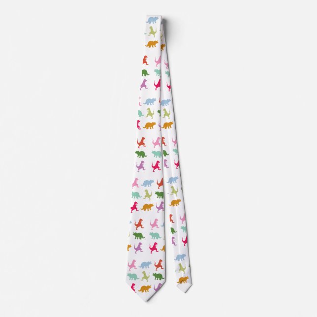 Colourful Dinosaurs Neck Tie (Front)
