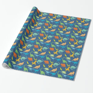 Colourful Dinosaurs Pattern Wrapping Paper