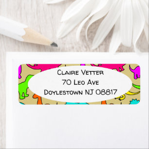 Colourful Dinosaurs Return Address Label