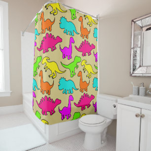 Colourful Dinosaurs Shower Curtain